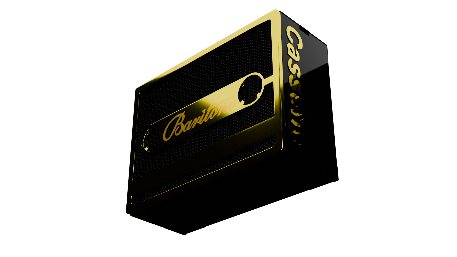 Baritono Cassette Bluetooth speaker in Black and gold with retro cassette tape design