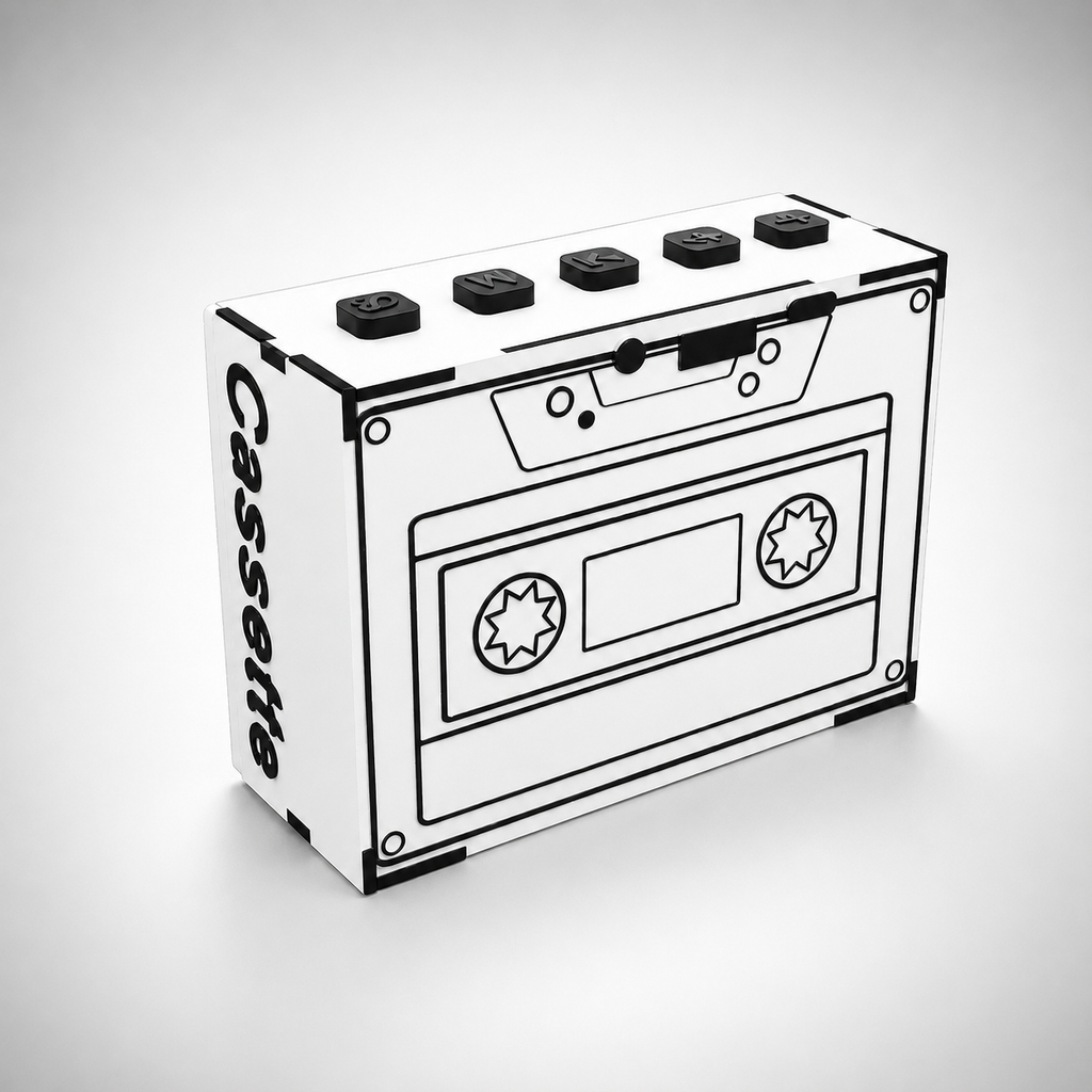 cassette Tape studio white wireless speaker (5W)