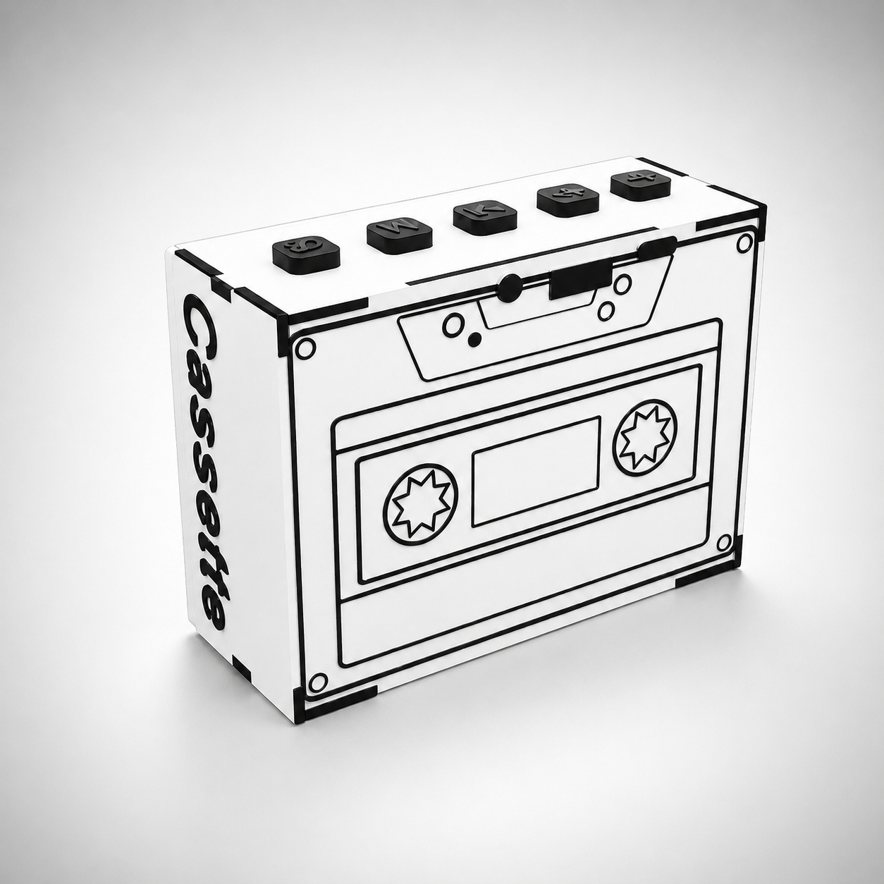 cassette Tape studio white wireless speaker (5W)