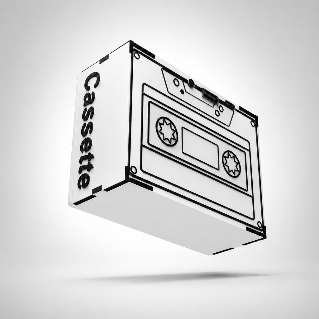 cassette Tape studio white wireless speaker (5W)