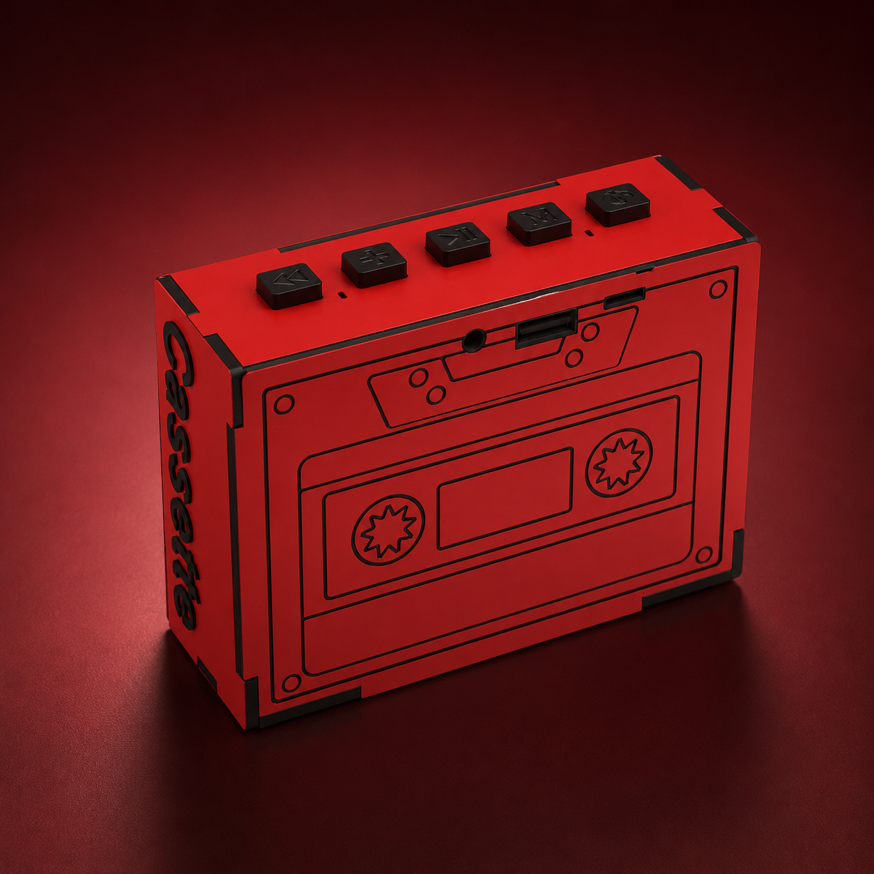 Cassette Blood Red Wireless Speaker (5W)