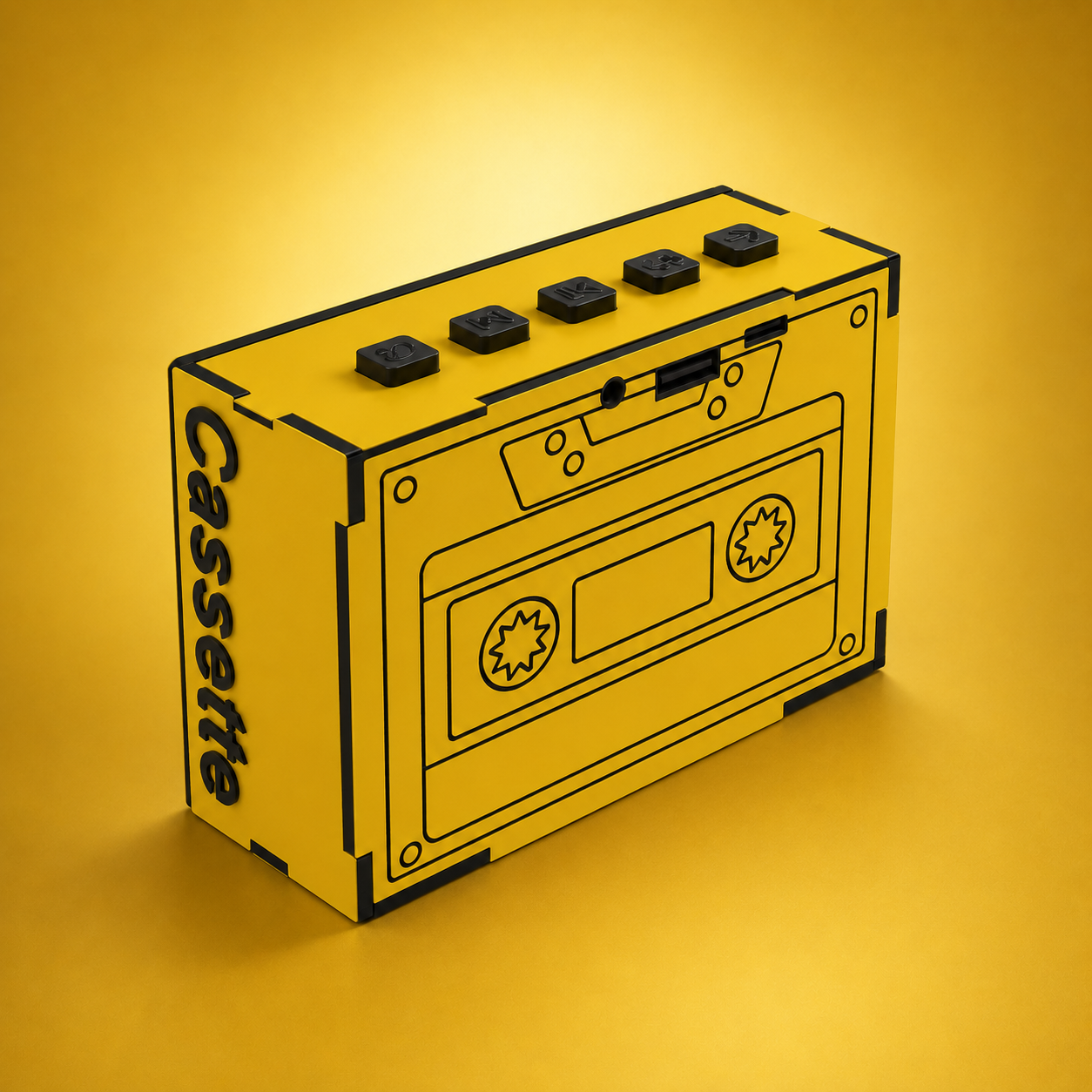 Cassette heritage Yellow Wireless Speaker (5W)
