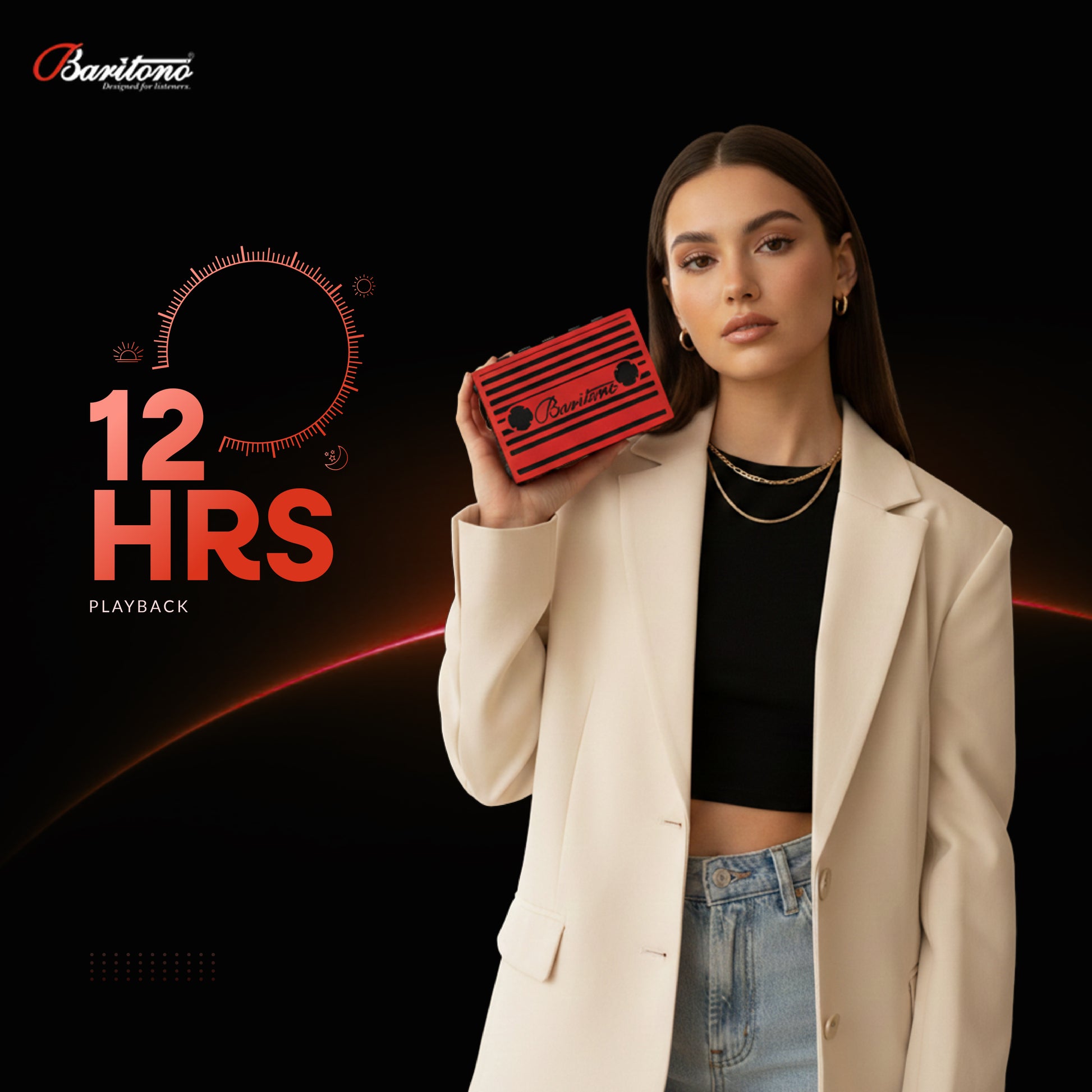 cassette Blood Red 5w Wireless Speaker