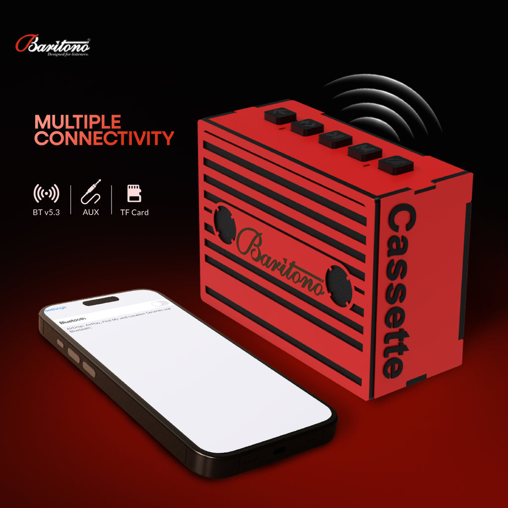 cassette Stone gray 5w Wireless Speaker