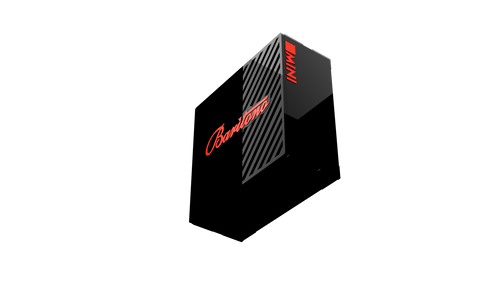 Baritono Edge Bluetooth speaker in black with diagonal grille design 
